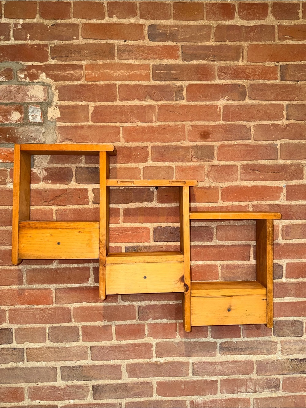 3 Tier Wood Wall Shelves Curio Shadow Box Display Hooks Trinket Knick Knacks - Picture 11 of 13